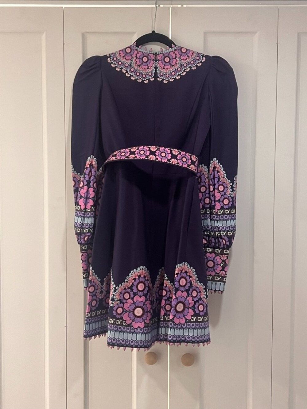 Zimmermann Dark Purple Dress with Pink Floral Design - Picture 11 of 13